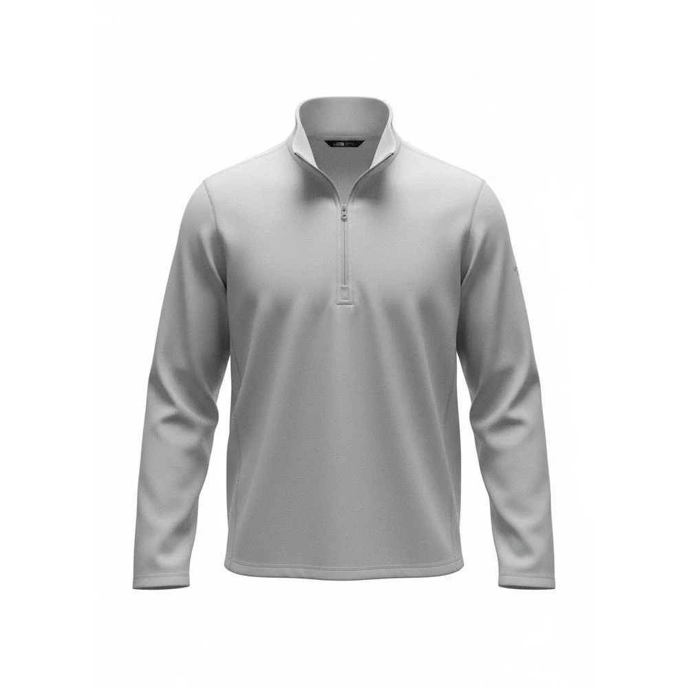 The North Face Mens Tech 1/4 Zip Pullover Gray Fleece Jacket NF0A3LHB L